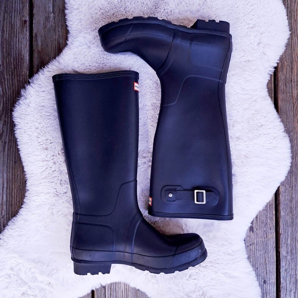 Hunter Boots Women's Size 10 Original Tall Matte Black Rain Boots EUC - Picture 5 of 13